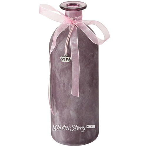 Стеклянная ваза - бутылка Олиана 21 см сливовая Boltze