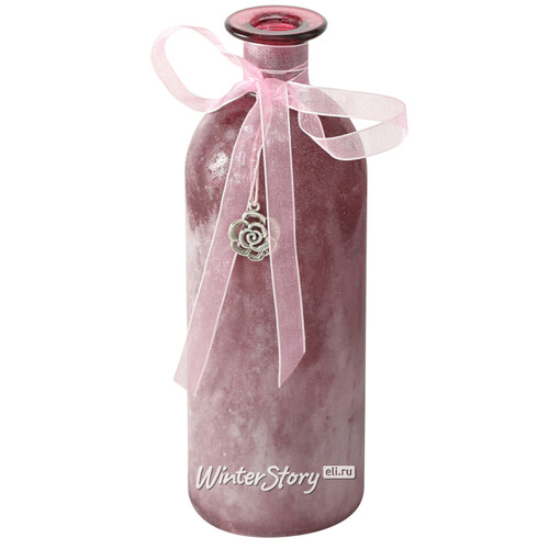 Стеклянная ваза - бутылка Олиана 21 см вишневая Boltze