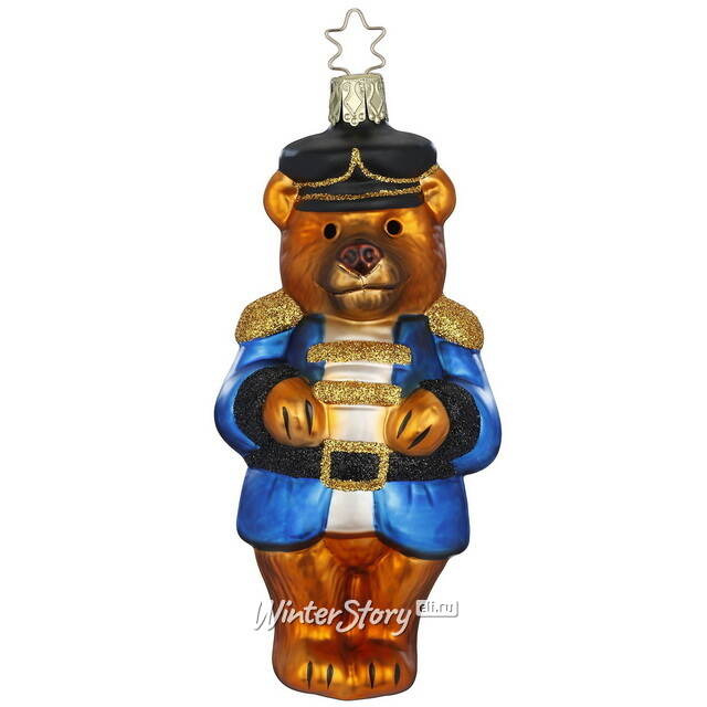 Елочная игрушка Мишка-Щелкунчик 14 см, стекло Inge Glas (Инге Глас)