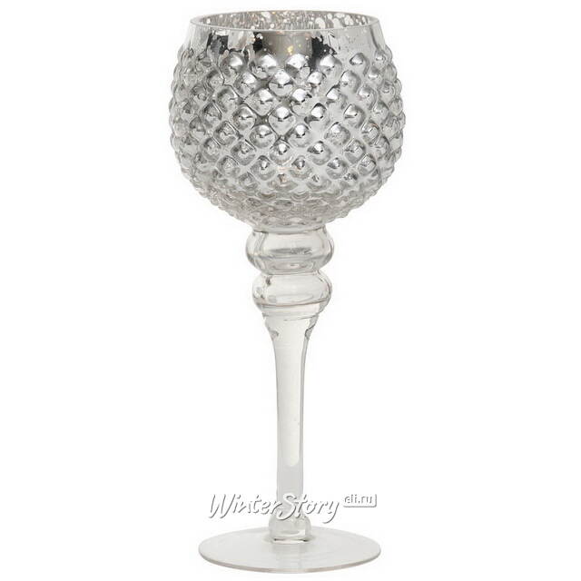 Набор стеклянных подсвечников-бокалов Виндлайт 30-40 см серый, 3 шт Boltze