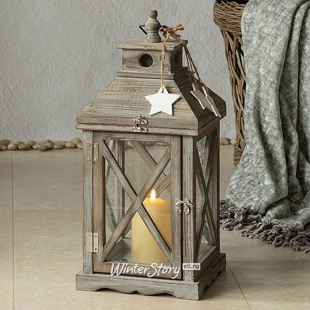 Набор деревянных подсвечников - фонарей Грэмми 3 шт 33-68 см Boltze