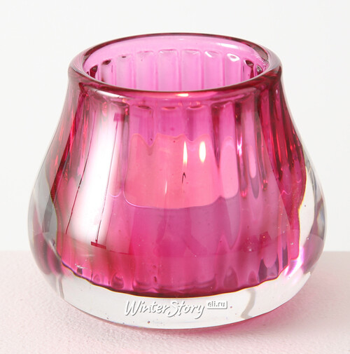 Стеклянный подсвечник Элисон 7 см розовый Boltze