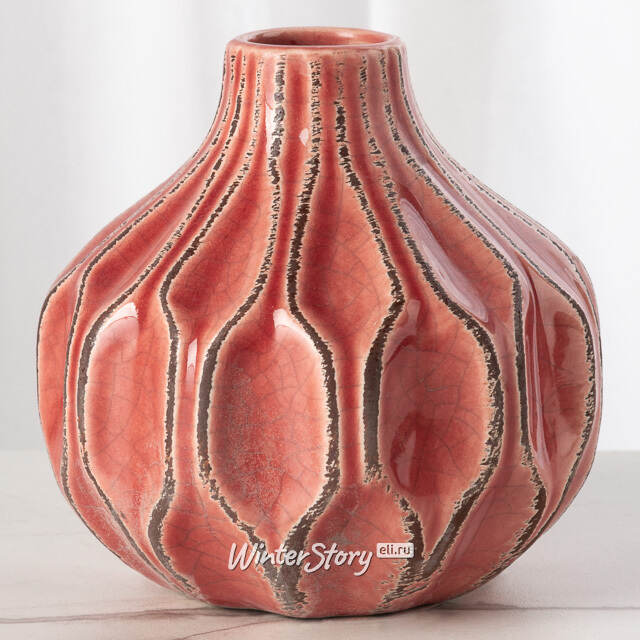 Керамическая вазочка Жюстин 11 см темно-розовая Boltze