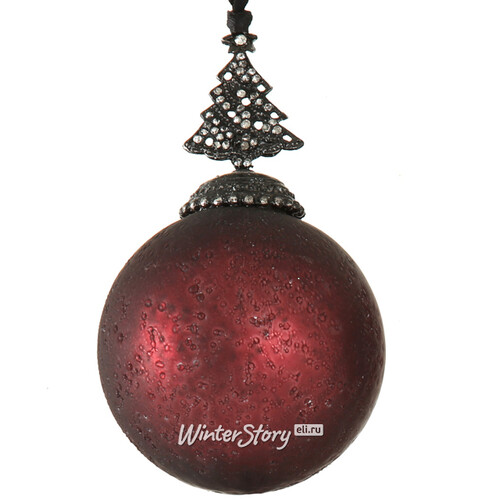 Винтажный елочный шар Ар Нуво - Елочка 12*8 см бордовый, стекло Boltze