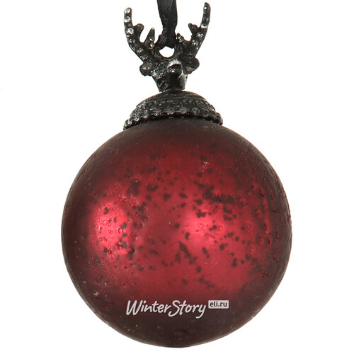 Винтажный елочный шар Ар Нуво - Олень 12*8 см бордовый, стекло Boltze
