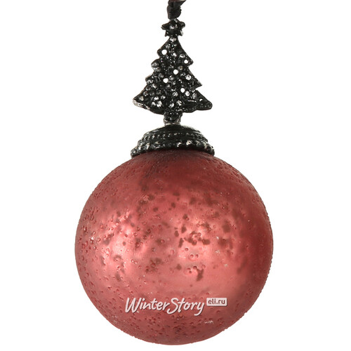 Винтажный елочный шар Ар Нуво - Елочка 12*8 см розовый, стекло Boltze
