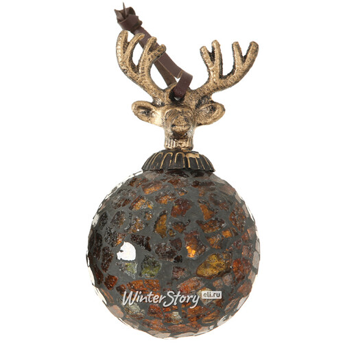 Винтажный елочный шар Лесная Мозаика 14*8 см, стекло Boltze
