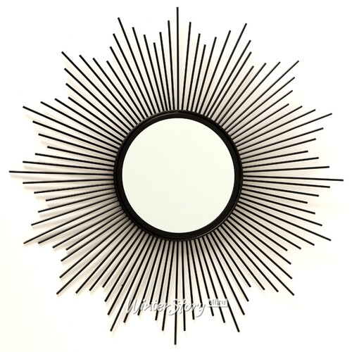 Настенное зеркало - солнце Бруклин 50 см черное Boltze