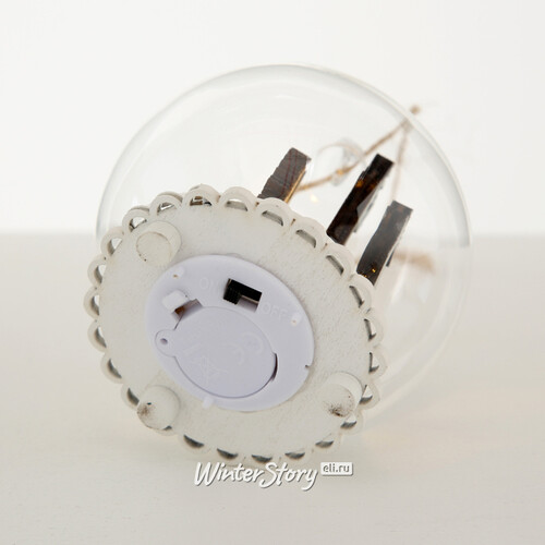 Светящийся шар с композицией Оленья Парочка 9 см, на батарейках Boltze