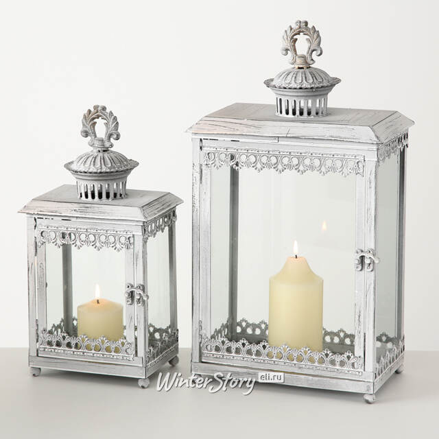 Набор подсвечников - фонарей Берр-ле-Альп 35 и 45 см, 2 шт, металл Boltze