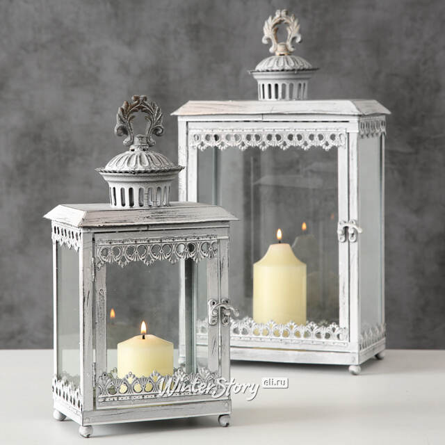 Набор подсвечников - фонарей Берр-ле-Альп 35 и 45 см, 2 шт, металл Boltze