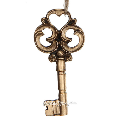 Елочная игрушка Старинный Ключ-2 10*5*1 см черненое золото, подвеска Edelman
