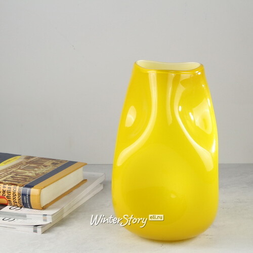 Декоративная ваза Альбиора 23 см желтая EDG