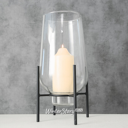 Стеклянная ваза на подставке Альма 32 см Boltze
