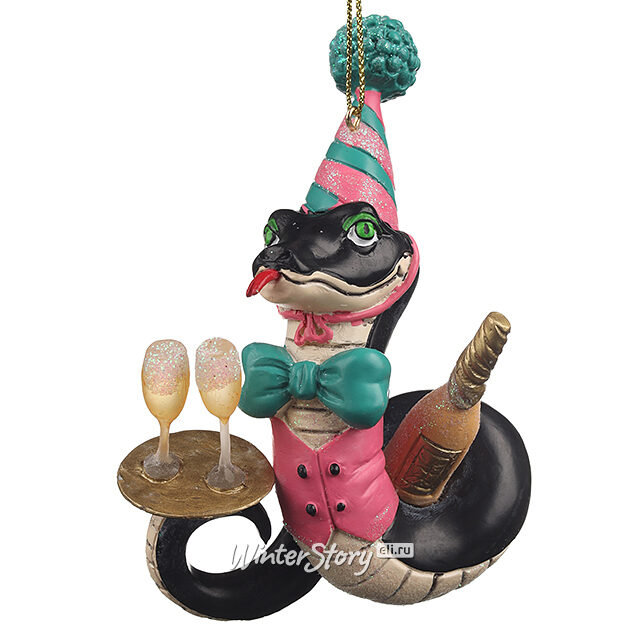 Елочная игрушка Змея Патрисия - Funky Cheers 10 см, подвеска Goodwill (Гудвилл)