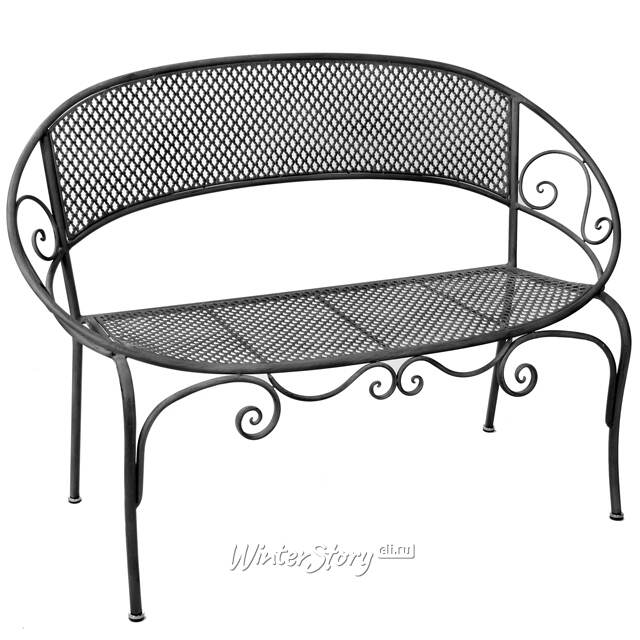 Садовая скамейка Триббиани Round 124*88*62 см серая, металл Edelman