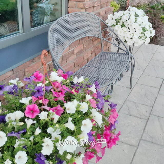 Садовая скамейка Триббиани Round 124*88*62 см серая, металл Edelman