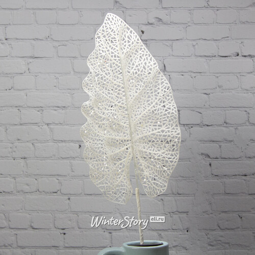 Декоративная ветка Сверкающий лист Филодендрона 78 см, белый Hogewoning