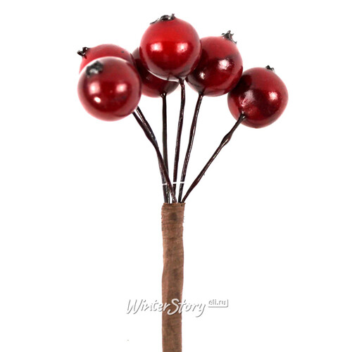 Декоративные ягоды Шиповника для букетов 6 шт*50 см бордовые Hogewoning