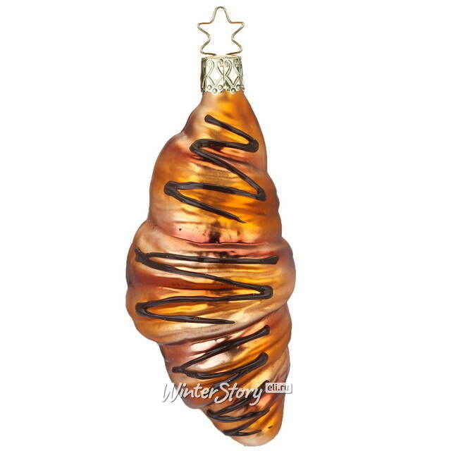Стеклянная елочная игрушка Круассан - Chocolate 12 см Inge Glas (Инге Глас)