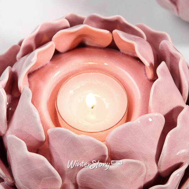 Керамический подсвечник Carciofo 9 см нежно-розовый Boltze