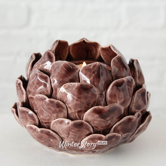 Керамический подсвечник Carciofo 9 см шоколадный марсала Boltze