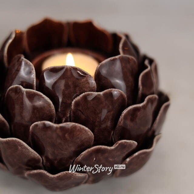 Керамический подсвечник Carciofo 9 см шоколадный марсала Boltze