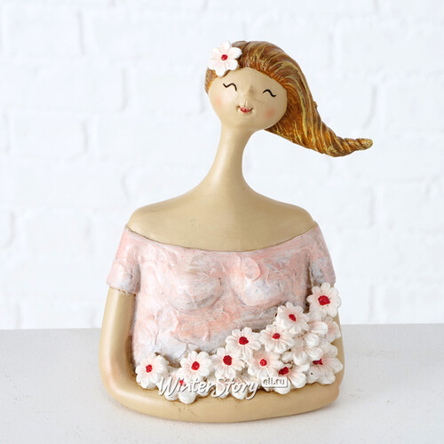 Декоративная статуэтка Девушка с цветами Лили-Элоди 16 см Boltze