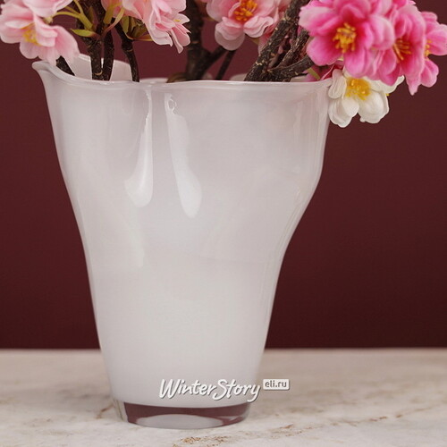 Декоративная ваза Via Drappo 22 см белая EDG