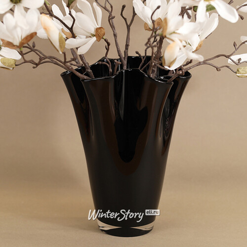 Декоративная ваза Via Drappo 22 см черная EDG