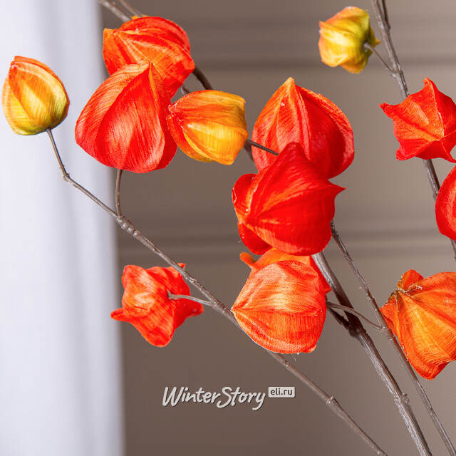 Искусственная ветка Физалис 90 см оранжевый Boltze