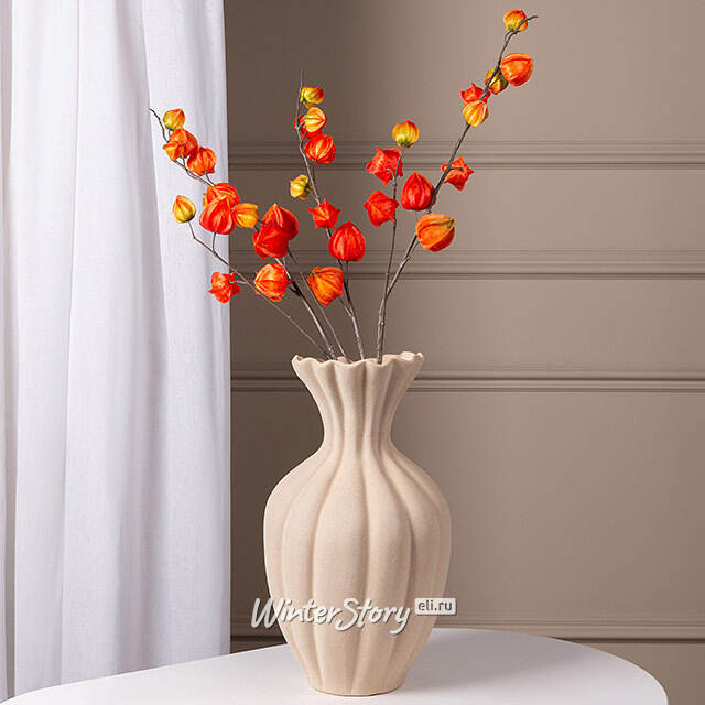 Искусственная ветка Физалис 90 см оранжевый Boltze