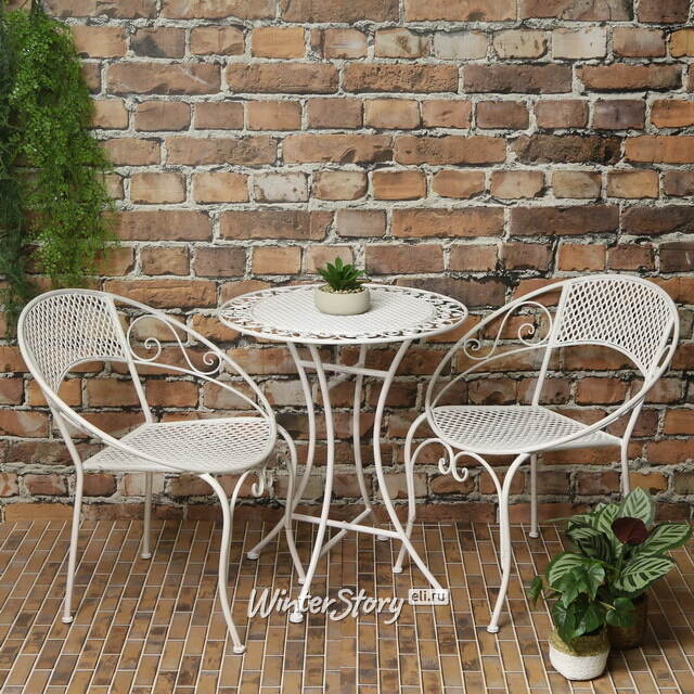 Металлический стул-кресло Триббиани 76*66*57 см, белый Edelman