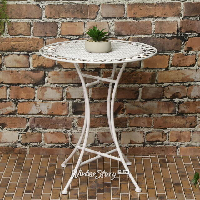 Садовый столик Ферарра 70*60 см, белый Edelman