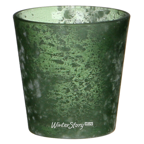 Подсвечник для чайной свечи Линда 8 см темно-зеленый, стекло Edelman