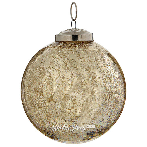 Винтажный шар Сокровища Арагона 8 см золотой состаренный, стекло Edelman