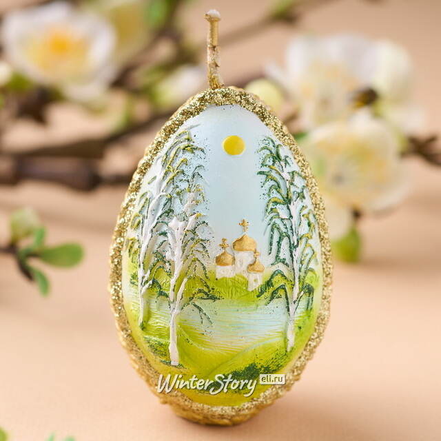 Пасхальная свеча Яйцо - Пейзаж 8 см Омский Свечной
