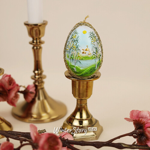 Пасхальная свеча Яйцо - Пейзаж 8 см Омский Свечной