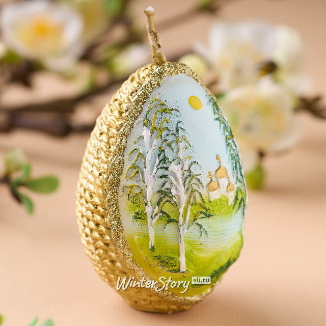 Пасхальная свеча Яйцо - Пейзаж 8 см Омский Свечной