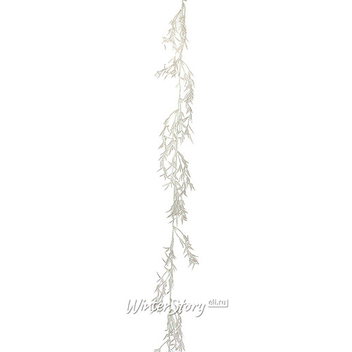 Декоративная ветка Искристая 180 см белая Edelman