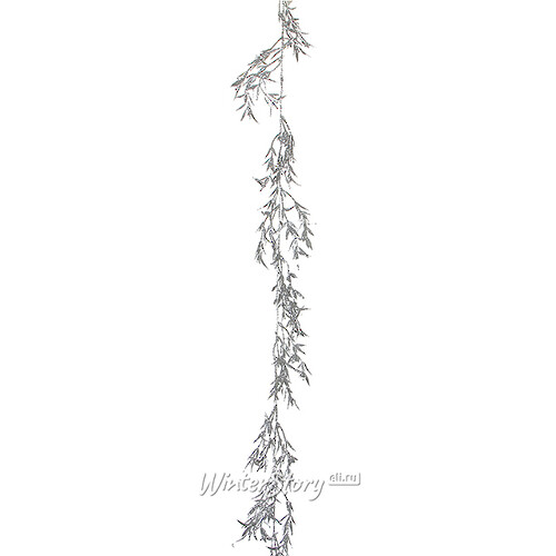 Декоративная ветка Искристая 180 см серебряная Edelman