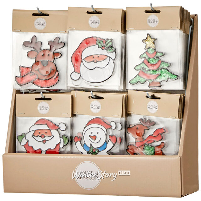 Наклейка на стекло Нарядная Елочка в шарфе 10 см Edelman