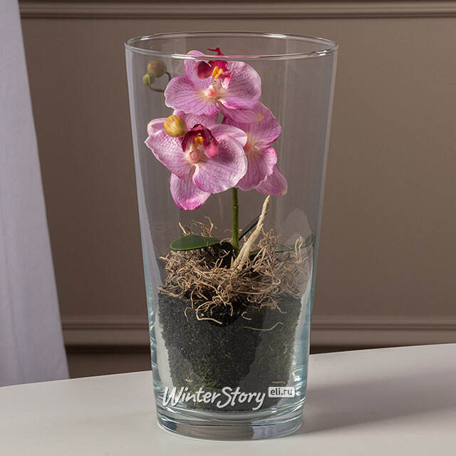 Искусственный цветок в кашпо Орхидея Royal Rosea 30 см Edelman