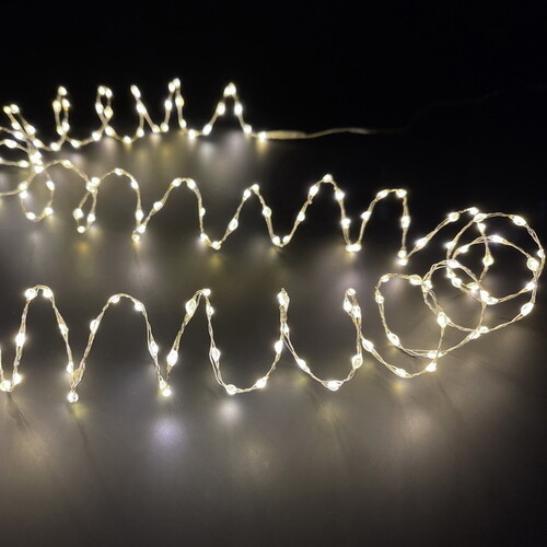 Светодиодная гирлянда Роса Luca Extra Lights 3 м, 180 теплых белых LED ламп, серебряная проволока, IP44 Edelman