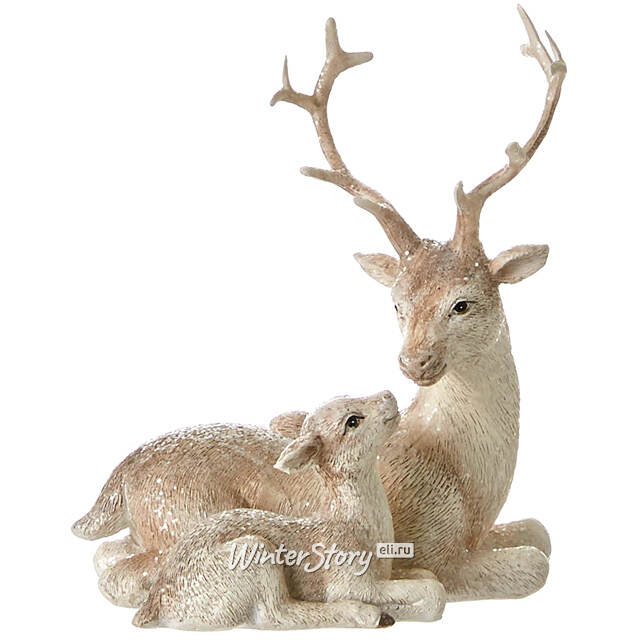 Новогодняя фигурка Оленёнок с мамой 13 см Edelman