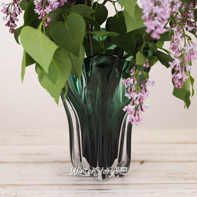 Декоративная ваза Виа Драппо 27 см изумрудная EDG