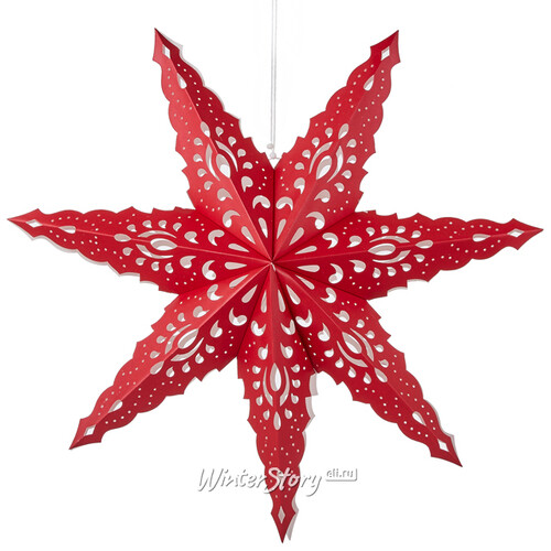 Звезда из бумаги Кружевная 65 см красная Edelman