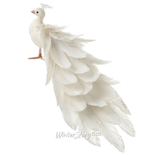 Декоративная фигура Царственный Павлин 30 см белая Noel Collection (Katherine’s Style)