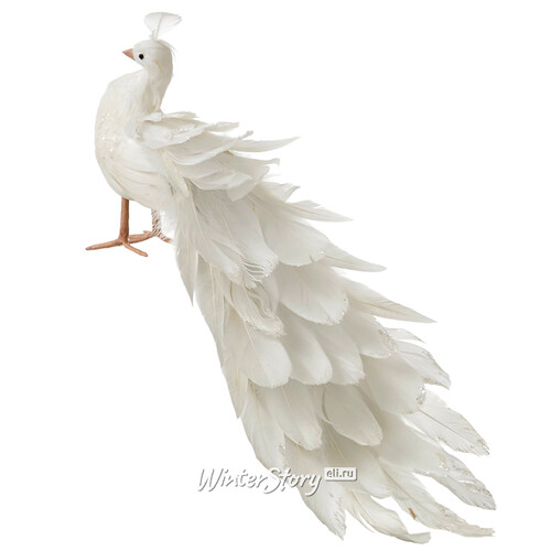 Декоративная фигура Царственный Павлин 50 см белая Noel Collection (Katherine’s Style)