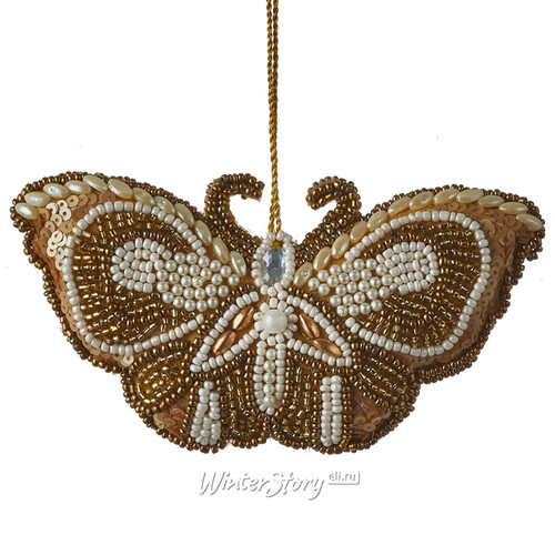 Елочная игрушка Бабочка - Бисерная роскошь 18 см, подвеска Noel Collection (Katherine’s Style)